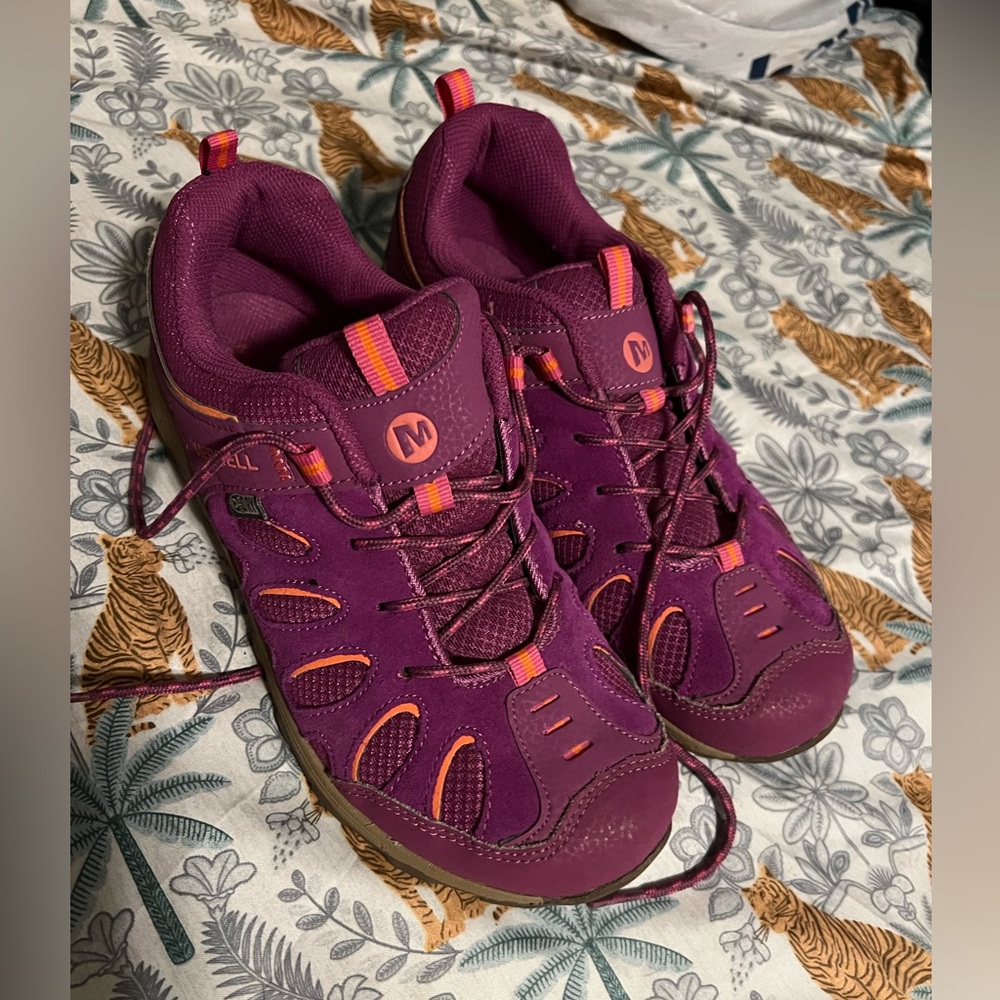 Merrell Women's Plum Athletic Shoes with Pink Accents